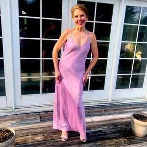 NWT Forever 21 Violet Silk Evening Gown With A Draped Back